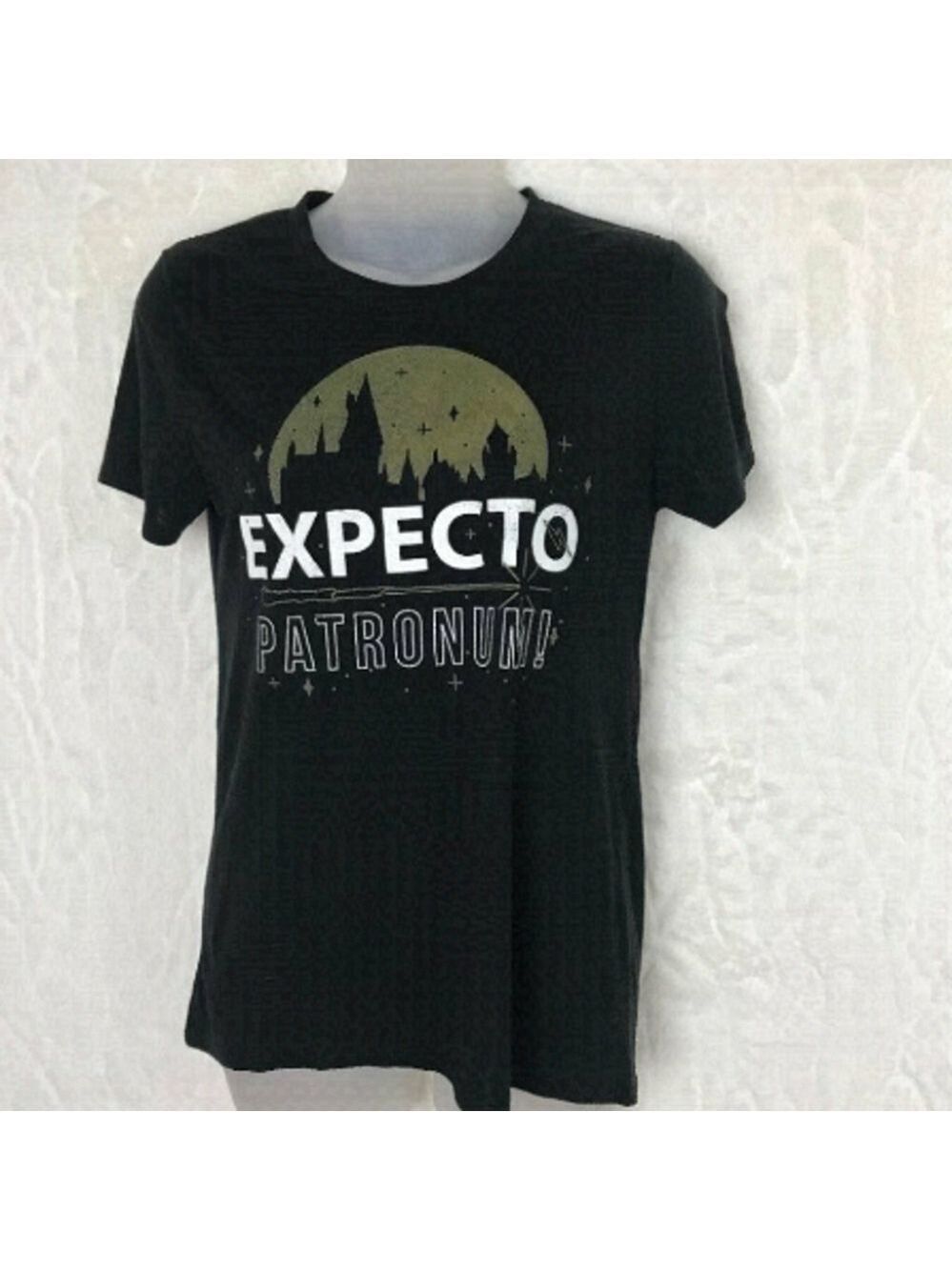 Harry Potter Expecto Patronum Black T-shirt Size S